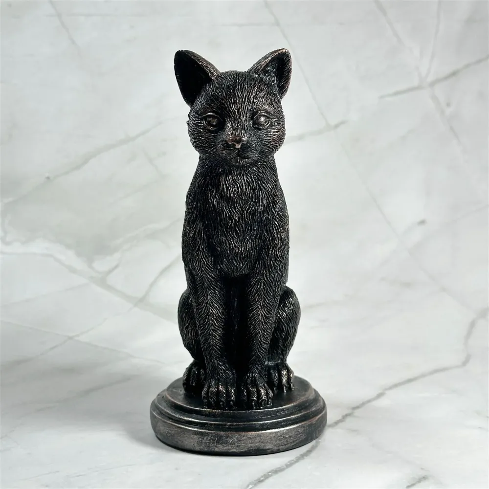 Statua di gatto/portacandele