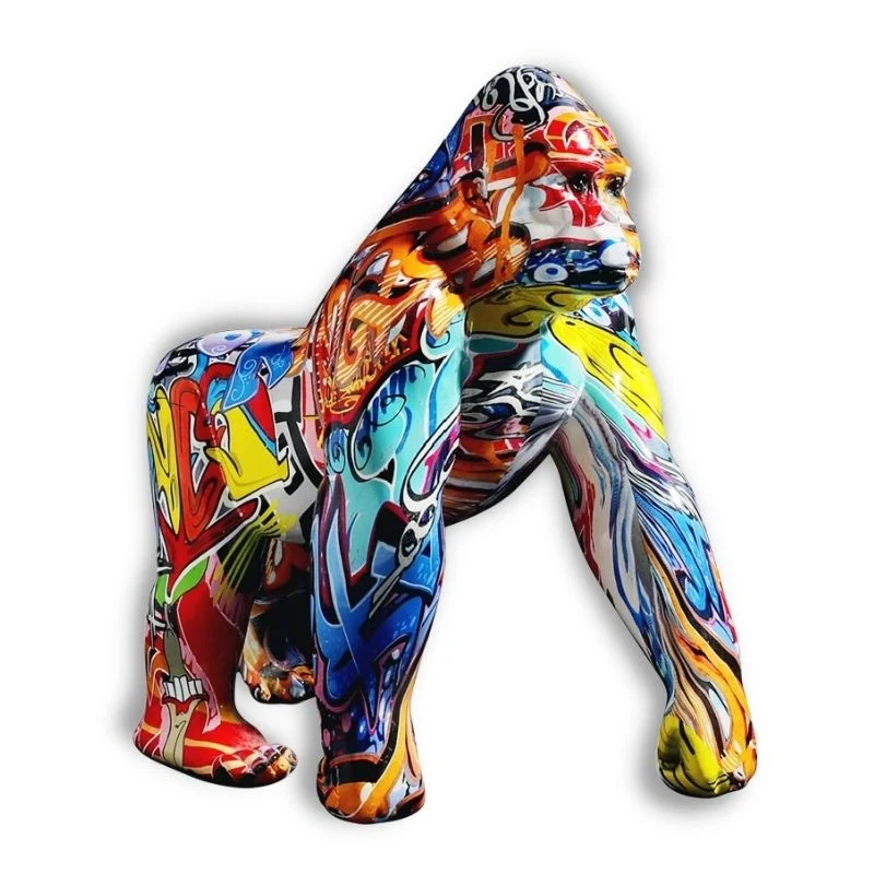 Statua Gorilla multicolore King Kong 28 cm