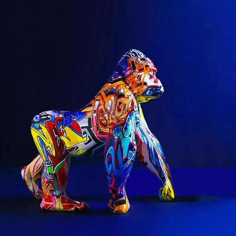 Statua Gorilla multicolore King Kong 28 cm