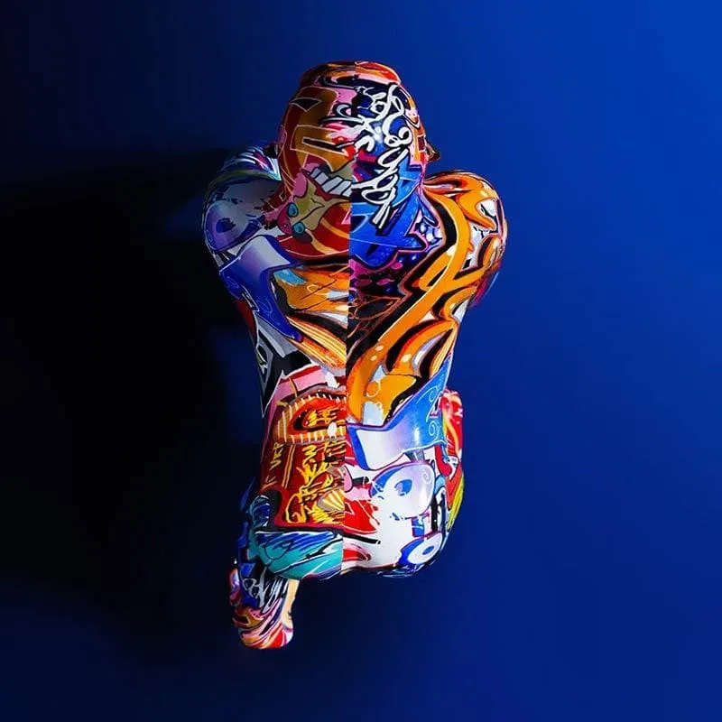Statua Gorilla multicolore King Kong 28 cm