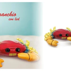 Statua granchio con led ceramica stile marinaro multicolor 19,5x15x5 cm - Giardini di Marzo