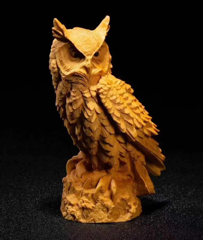 Statua gufo legno 11 cm
