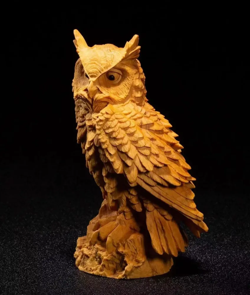 Statua gufo legno 11 cm
