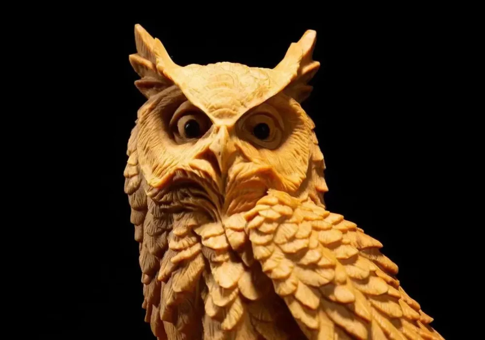 Statua gufo legno 11 cm
