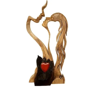 Statua innamorati legno 25 cm