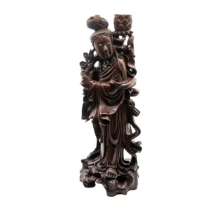 Statua intagliata legno, Cina, vintage