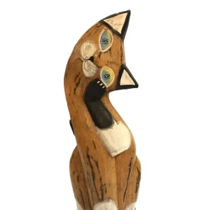 Statua legno gatto