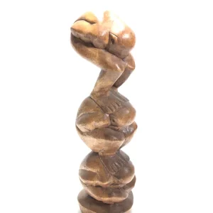 Statua legno tre pensatori Yogi 28 cm