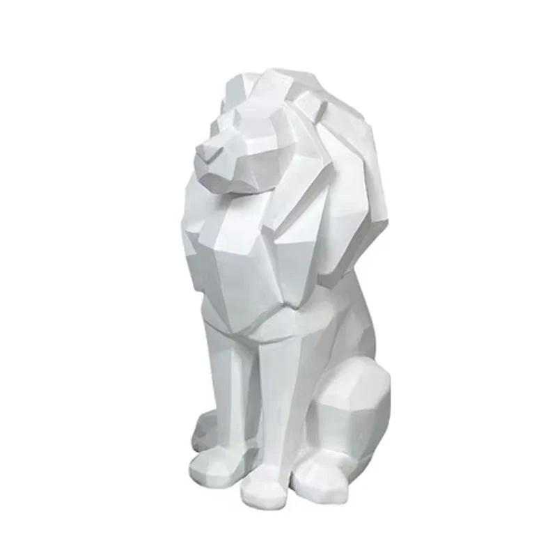 Statua di leone origami nero 26 cm