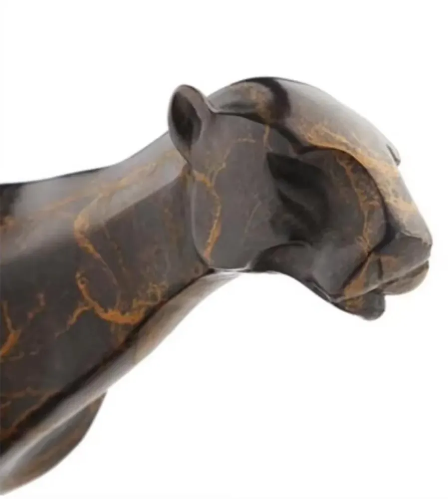 Statua di leopardo bronzo 36 cm