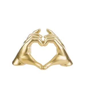 Statua mani cuore resina oro 15x7xh.8,5cm - Le Stelle