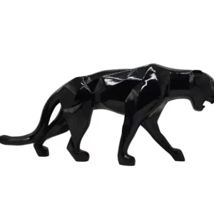 Statua Origami Pantera resina nera 70 cm