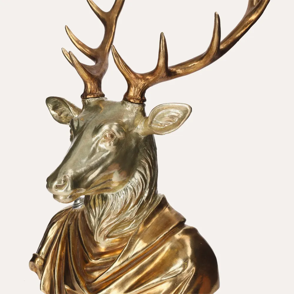 Statua Oro Testa Di Cervo