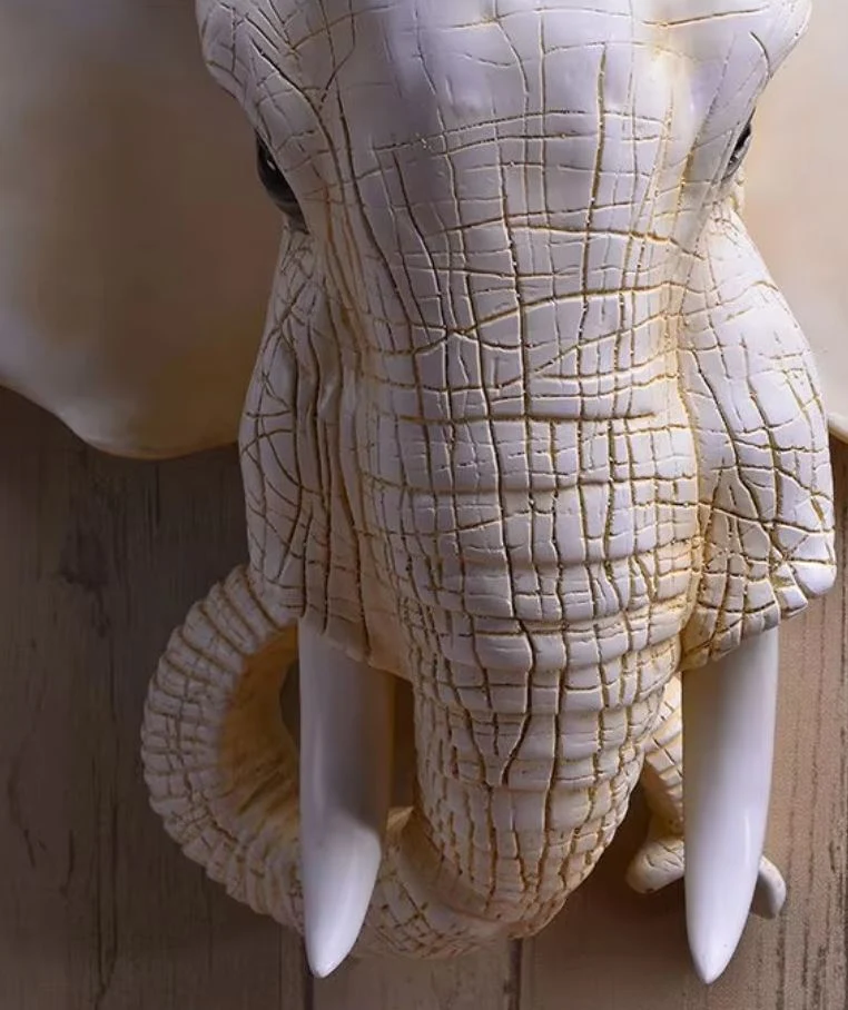 Statua da parete forma di testa di elefante 48 cm
