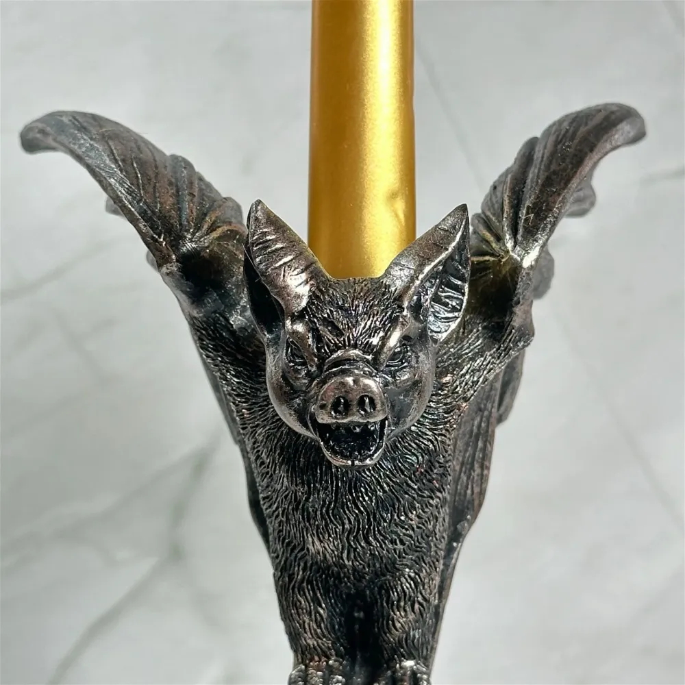 Statua di pipistrello / Portacandele