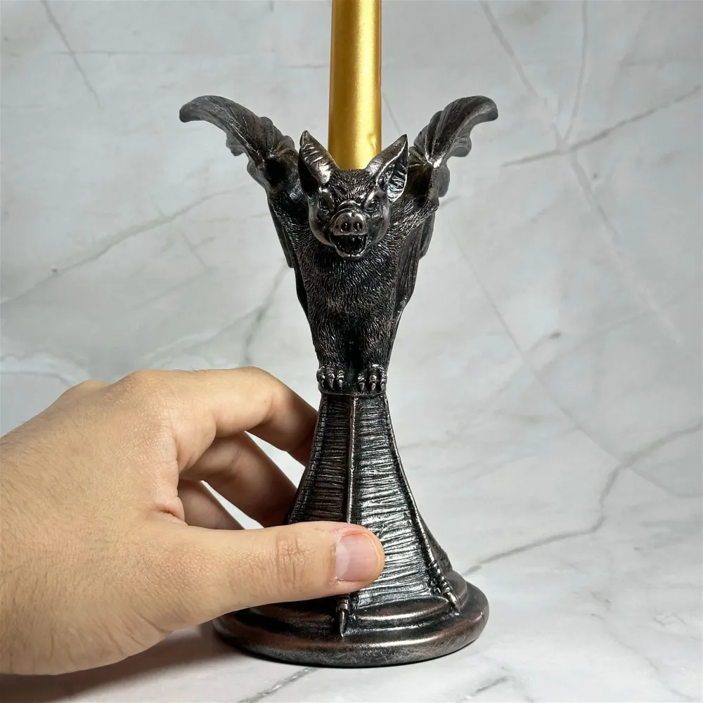 Statua di pipistrello / Portacandele