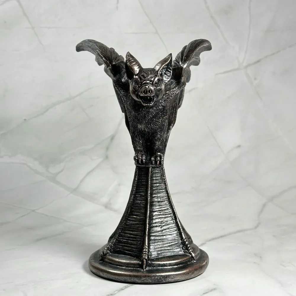 Statua di pipistrello / Portacandele