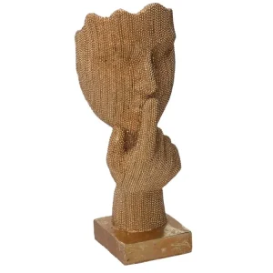 Statua resina busto colore oro misura 8x8xh.26cm