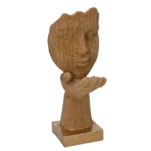 Statua resina busto colore oro misura 8x8xh.27cm