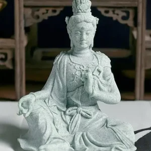 Statua resina Quan Yin seduta