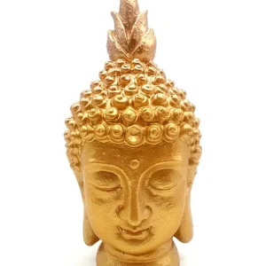 Statua resina - Testa di Buddha dorata