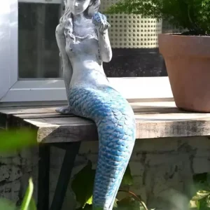 Statua di sirena femminile per esterni 63 cm