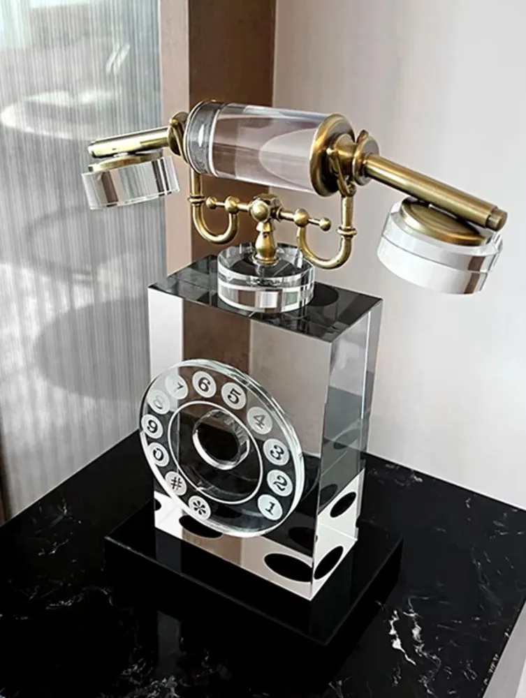 Statua telefonica cristallo vintage 25 cm