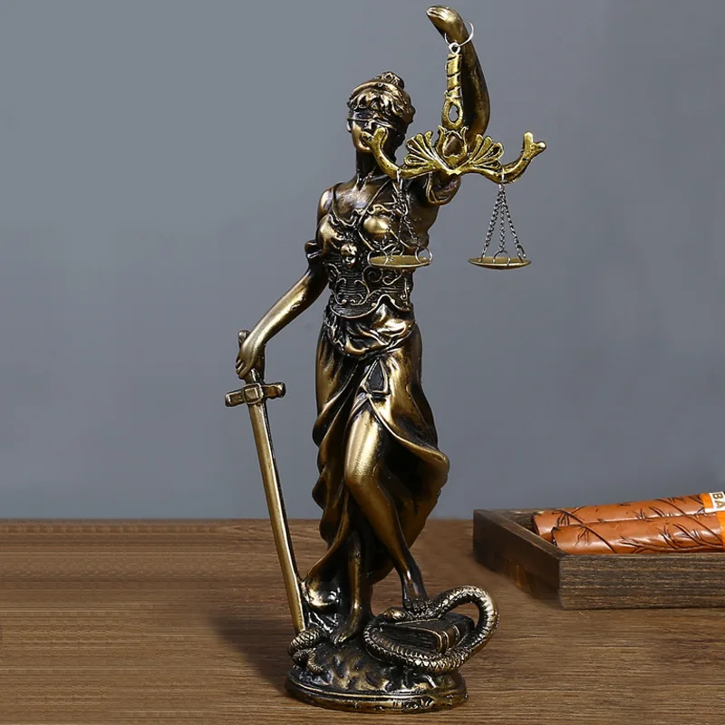 Statua Themis - dea della giustizia effetto bronzo 22 cm