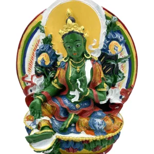 Statua tibetana Tara Verde