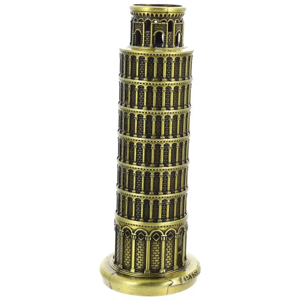 Statua Torre di Pisa metallo 16 cm