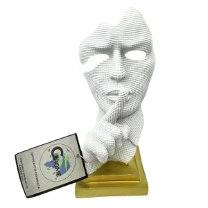 Statua viso resina h.12cm bianco
