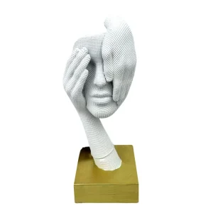 Statua viso resina h.12cm bianco
