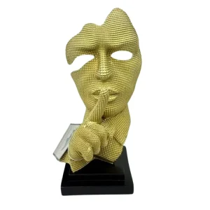 Statua viso resina h.12cm oro