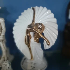 Statuetta Ballerina Firmata Ahura Foglia Oro
