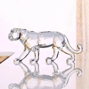 Statuetta cristallo trasparente leopardo 6 cm