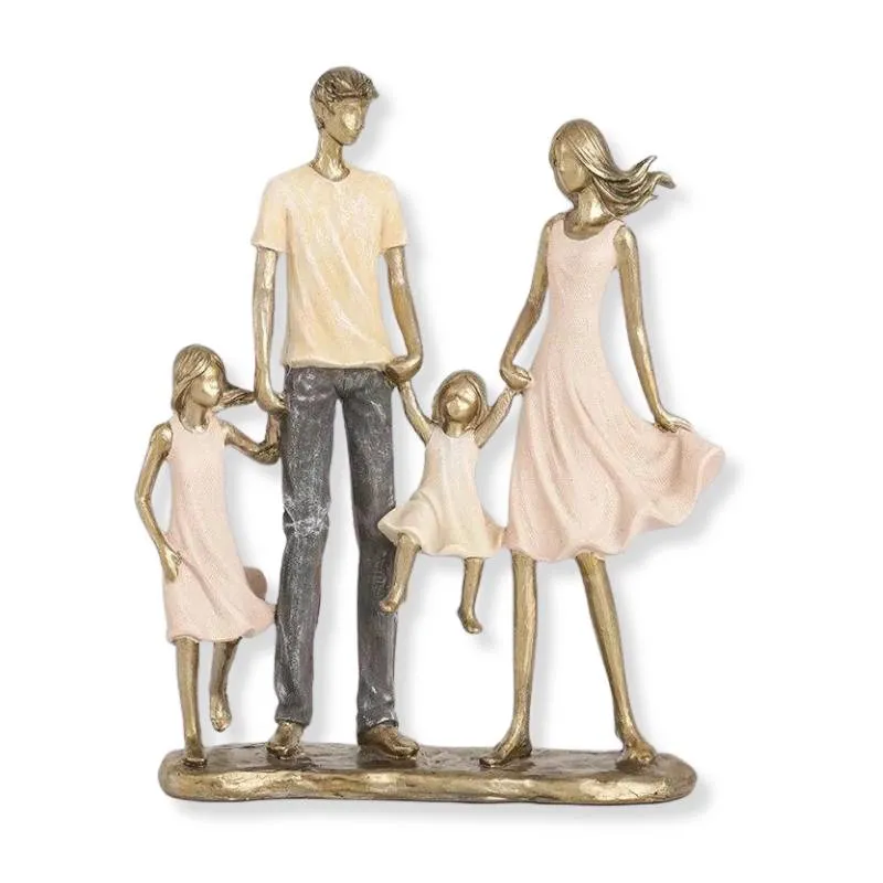 Statuetta di famiglia 4 persone 24cm