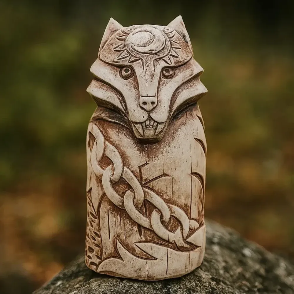 Statuetta lupo Fenrir