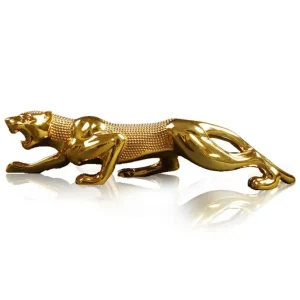 Statuetta pantera resina dorata 6 cm