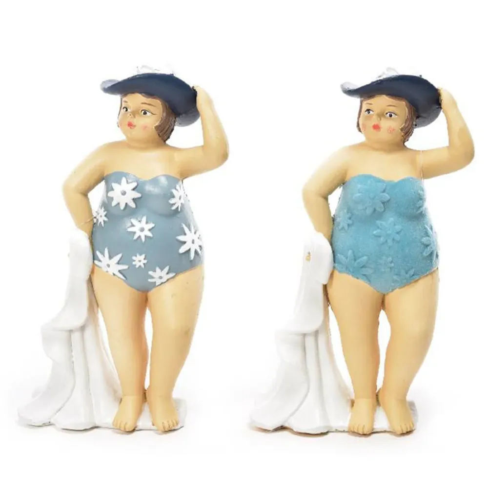 Statuetta ''Queen Beach'' resina decorativa da giardino e veranda h 20.5 cm