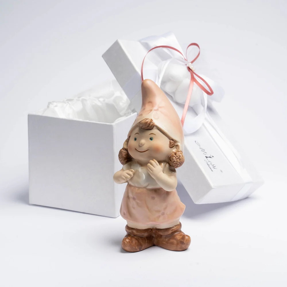 Statuina Folletto Rosa Porcellana