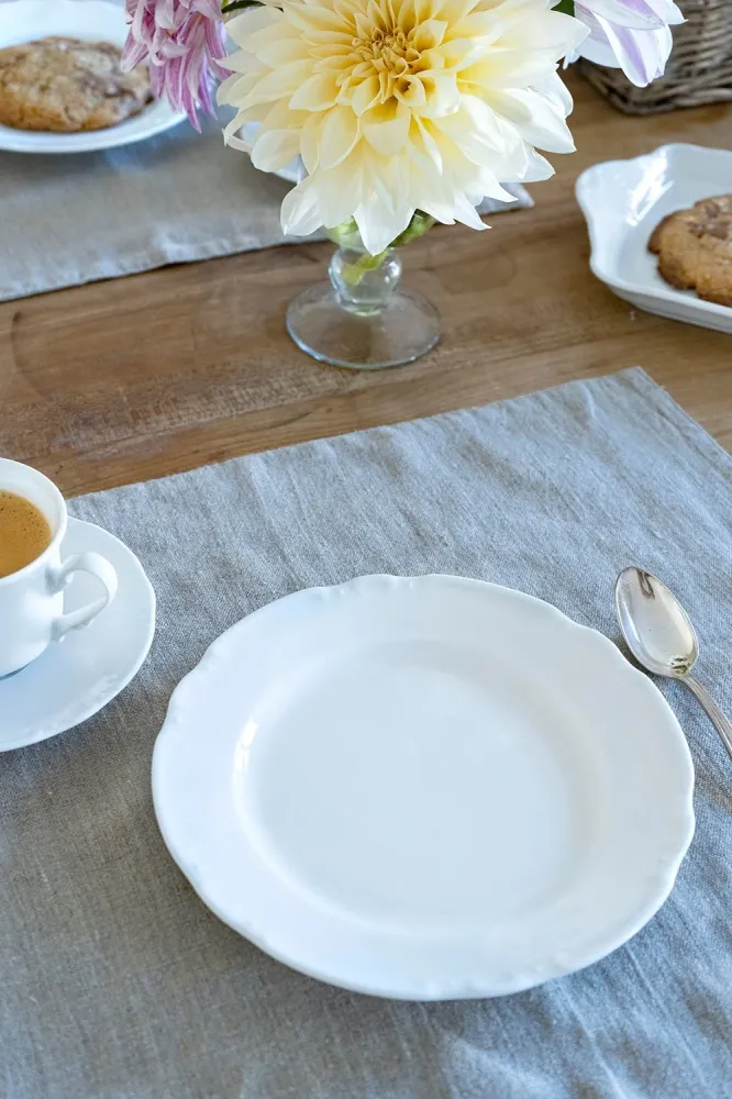 Stoviglie Bianche Con Goffratura Tea Time 6 Persone