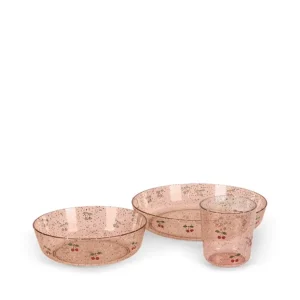 Stoviglie scintillanti per bambini Cherry 3 pezzi
