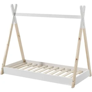 Struttura Letto Tipi Legno + Doghe - Bianco - 70 x 140 cm Jaxx
