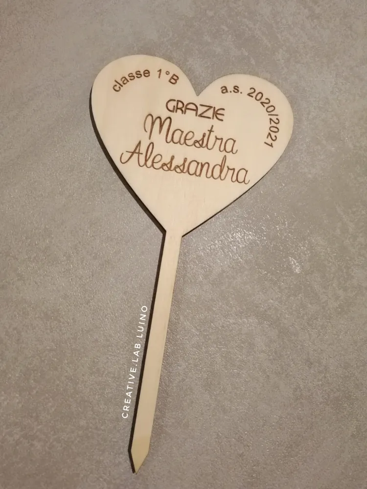 Tag per pianta per la maestra, cuore