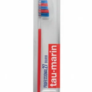 Tau Marin Spazzolino Duro N. 27 | Manico Antibatterico Ioni d'Argento | Testina 27mm | Doppia Durezza Setole