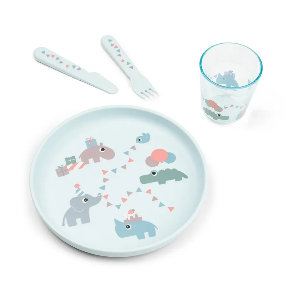 Done Deer Set di stoviglie per bambini Celebration Blue