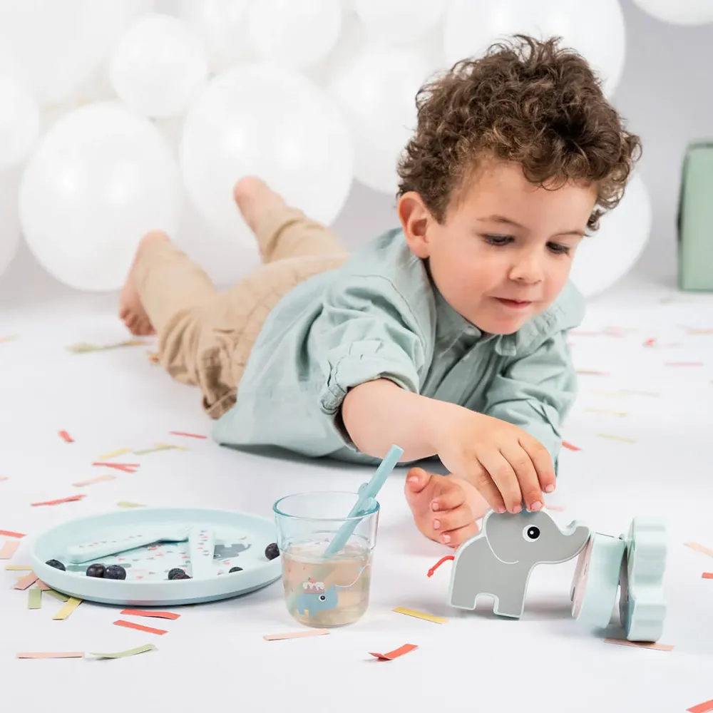 Done Deer Set di stoviglie per bambini Celebration Blue