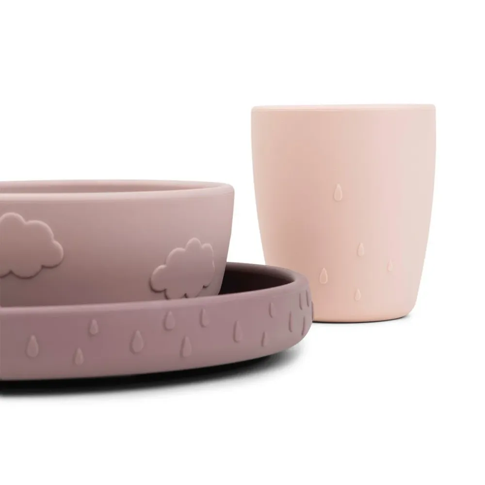 Done Deer Stoviglie per bambini Deer Friends Powder 3 pezzi
