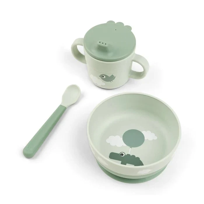 Done Deer Stoviglie per bambini Happy Clouds Verde
