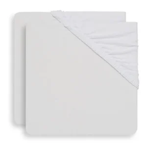 <tc>Jollein</tc> Lenzuolo pieghe Jersey Bianco 40x90cm 2 pezzi